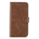 For Motorola Moto E6 Play Stitching Style 2-Color Cow Texture Horizontal Flip PU Leather Case with Holder & Card Slot & Lanyard(Brown)