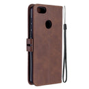 For Motorola Moto E6 Play Stitching Style 2-Color Cow Texture Horizontal Flip PU Leather Case with Holder & Card Slot & Lanyard(Brown)