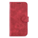 For Motorola Moto E6 Play Stitching Style 2-Color Cow Texture Horizontal Flip PU Leather Case with Holder & Card Slot & Lanyard(Red)