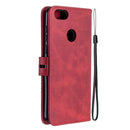 For Motorola Moto E6 Play Stitching Style 2-Color Cow Texture Horizontal Flip PU Leather Case with Holder & Card Slot & Lanyard(Red)