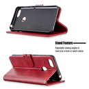 For Motorola Moto E6 Play Stitching Style 2-Color Cow Texture Horizontal Flip PU Leather Case with Holder & Card Slot & Lanyard(Red)