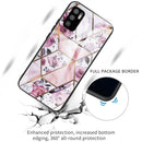For Xiaomi Redmi Note 10 5G Abstract Marble Pattern Glass Protective Case(Rhombus Rose)