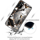 For Xiaomi Redmi Note 10 5G Abstract Marble Pattern Glass Protective Case(Rhombus Black)