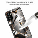For Xiaomi Redmi Note 10 5G Abstract Marble Pattern Glass Protective Case(Rhombus Black)