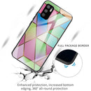 For Xiaomi Redmi Note 10 5G Abstract Marble Pattern Glass Protective Case(Rhombus Gradient)