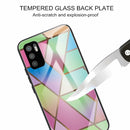 For Xiaomi Redmi Note 10 5G Abstract Marble Pattern Glass Protective Case(Rhombus Gradient)