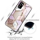 For Xiaomi Redmi Note 10 5G Abstract Marble Pattern Glass Protective Case(Rhombus Orange Purple)