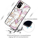 For Xiaomi Redmi Note 10 5G Abstract Marble Pattern Glass Protective Case(Rhombus White Purple)