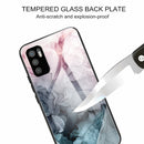 For Xiaomi Redmi Note 10 5G Abstract Marble Pattern Glass Protective Case(Abstract Light Pink)