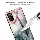 For Xiaomi Redmi Note 10 5G Abstract Marble Pattern Glass Protective Case(Abstract Black)