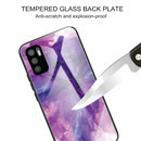 For Xiaomi Redmi Note 10 5G Abstract Marble Pattern Glass Protective Case(Abstract Purple)