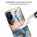 For Xiaomi Redmi Note 10 5G Abstract Marble Pattern Glass Protective Case(Abstract Blue)