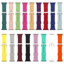 Silver Buckle Silicone Watch Band For Apple Watch Series 7 41mm / 6 & SE & 5 & 4 40mm / 3 & 2 & 1 38mm(Pink Sand)
