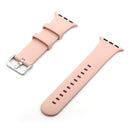 Silver Buckle Silicone Watch Band For Apple Watch Series 7 41mm / 6 & SE & 5 & 4 40mm / 3 & 2 & 1 38mm(Pink Sand)