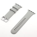 Silver Buckle Silicone Watch Band For Apple Watch Series 7 41mm / 6 & SE & 5 & 4 40mm / 3 & 2 & 1 38mm(Grey)