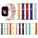 Silver Buckle Silicone Watch Band For Apple Watch Series 7 45mm / 6 & SE & 5 & 4 44mm / 3 & 2 & 1 42mm(Black)