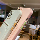 Imitation Liquid Silicone Straight Edge Shockproof Full Coverage Case with Card Slot For iPhone 12 mini(Blue)