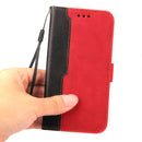 For OPPO A94 5G/F19 Pro+ 5G/Reno5 Z/A95 5G Business Stitching-Color Horizontal Flip PU Leather Case with Holder & Card Slots & Photo Frame & Lanyard(Red)