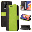 For OPPO A94 5G/F19 Pro+ 5G/Reno5 Z/A95 5G Business Stitching-Color Horizontal Flip PU Leather Case with Holder & Card Slots & Photo Frame & Lanyard(Green)