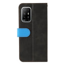 For OPPO A94 5G/F19 Pro+ 5G/Reno5 Z/A95 5G Business Stitching-Color Horizontal Flip PU Leather Case with Holder & Card Slots & Photo Frame & Lanyard(Blue)