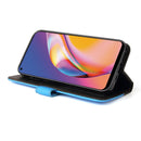 For OPPO A94 5G/F19 Pro+ 5G/Reno5 Z/A95 5G Business Stitching-Color Horizontal Flip PU Leather Case with Holder & Card Slots & Photo Frame & Lanyard(Blue)