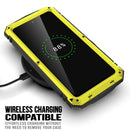 For Samsung Galaxy S21 FE R-JUST Shockproof Waterproof Dust-proof Metal + Silicone Protective Case with Holder(Yellow)