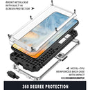 For Samsung Galaxy S21 FE R-JUST Shockproof Waterproof Dust-proof Metal + Silicone Protective Case with Holder(Silver)