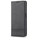 For Samsung Galaxy A22 4G AZNS Magnetic Calf Texture Horizontal Flip Leather Case with Card Slots & Holder & Wallet(Black)