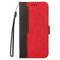 For Samsung Galaxy S21 FE Business Stitching-Color Horizontal Flip PU Leather Case with Holder & Card Slots & Photo Frame(Red)
