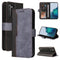 For Samsung Galaxy S21 FE Business Stitching-Color Horizontal Flip PU Leather Case with Holder & Card Slots & Photo Frame(Grey)