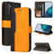 For Samsung Galaxy S21 FE Business Stitching-Color Horizontal Flip PU Leather Case with Holder & Card Slots & Photo Frame(Orange)