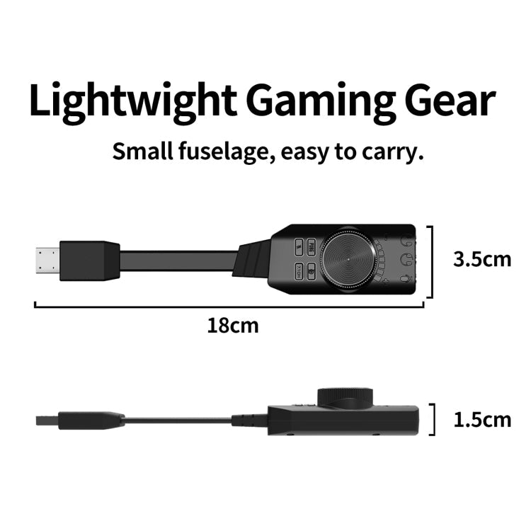 PLEXTONE GS3 7.1 Channel Audio Sound Card USB External Computer Mobile Game Sound Card