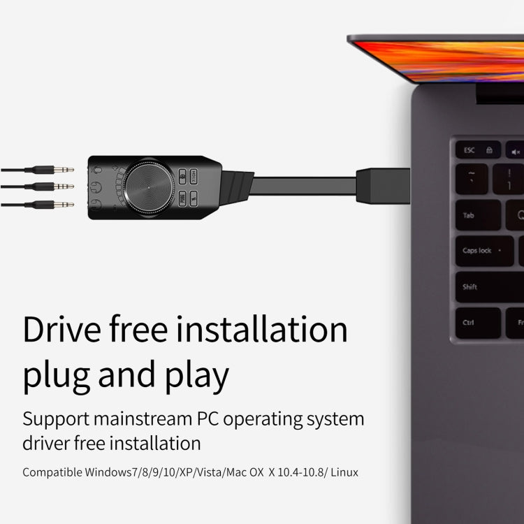 PLEXTONE GS3 7.1 Channel Audio Sound Card USB External Computer Mobile Game Sound Card