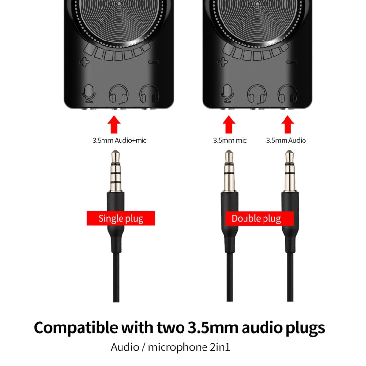 PLEXTONE GS3 7.1 Channel Audio Sound Card USB External Computer Mobile Game Sound Card