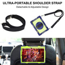 For Samsung Galaxy Tab S6 Lite P610/P615 360 Degree Rotation Contrast Color Shockproof Silicone + PC Case with Holder & Hand Grip Strap & Shoulder Strap(Navy+Yellow Green)