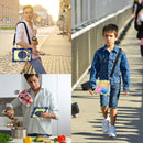 For Samsung Galaxy Tab S6 Lite P610/P615 360 Degree Rotation Contrast Color Shockproof Silicone + PC Case with Holder & Hand Grip Strap & Shoulder Strap(Navy+Yellow Green)