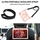 For Samsung Galaxy Tab S6 Lite P610/P615 360 Degree Rotation Contrast Color Shockproof Silicone + PC Case with Holder & Hand Grip Strap & Shoulder Strap(Rose Gold)