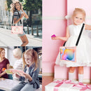 For Samsung Galaxy Tab S6 Lite P610/P615 360 Degree Rotation Contrast Color Shockproof Silicone + PC Case with Holder & Hand Grip Strap & Shoulder Strap(Rose Gold)