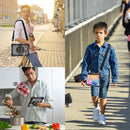 For Samsung Galaxy Tab S6 Lite P610/P615 360 Degree Rotation Contrast Color Shockproof Silicone + PC Case with Holder & Hand Grip Strap & Shoulder Strap(Black)