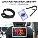 For Samsung Galaxy Tab S6 Lite P610/P615 360 Degree Rotation Contrast Color Shockproof Silicone + PC Case with Holder & Hand Grip Strap & Shoulder Strap(Purple + Mint Green)