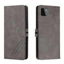 For Samsung Galaxy A22 5G Stitching Style 2-Color Cow Texture Horizontal Flip PU Leather Case with Holder & Card Slot & Lanyard(Gray)