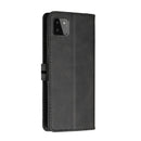 For Samsung Galaxy A22 5G Stitching Style 2-Color Cow Texture Horizontal Flip PU Leather Case with Holder & Card Slot & Lanyard(Black)