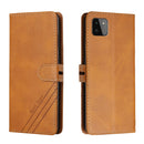 For Samsung Galaxy A22 5G Stitching Style 2-Color Cow Texture Horizontal Flip PU Leather Case with Holder & Card Slot & Lanyard(Yellow)