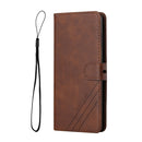 For Samsung Galaxy A22 5G Stitching Style 2-Color Cow Texture Horizontal Flip PU Leather Case with Holder & Card Slot & Lanyard(Brown)