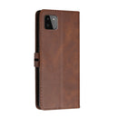 For Samsung Galaxy A22 5G Stitching Style 2-Color Cow Texture Horizontal Flip PU Leather Case with Holder & Card Slot & Lanyard(Brown)