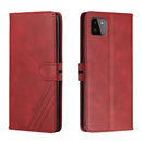 For Samsung Galaxy A22 5G Stitching Style 2-Color Cow Texture Horizontal Flip PU Leather Case with Holder & Card Slot & Lanyard(Red)