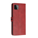 For Samsung Galaxy A22 5G Stitching Style 2-Color Cow Texture Horizontal Flip PU Leather Case with Holder & Card Slot & Lanyard(Red)
