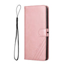 For Samsung Galaxy A22 5G Stitching Style 2-Color Cow Texture Horizontal Flip PU Leather Case with Holder & Card Slot & Lanyard(Rose Gold)