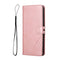 For Samsung Galaxy S21 FE 5G Stitching Style 2-Color Cow Texture Horizontal Flip PU Leather Case with Holder & Card Slot & Lanyard(Rose Gold)