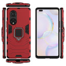 For Honor 50 Pro PC + TPU Shockproof Protective Case with Magnetic Ring Holder(Red)